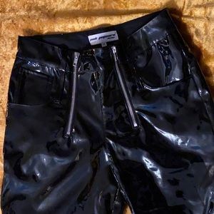 SOLDOUT EVERYWHERE Double Zipper black latex pants